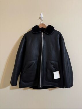 Cawley Studio New Ronny Jacket Leather Sheepskin Black Small